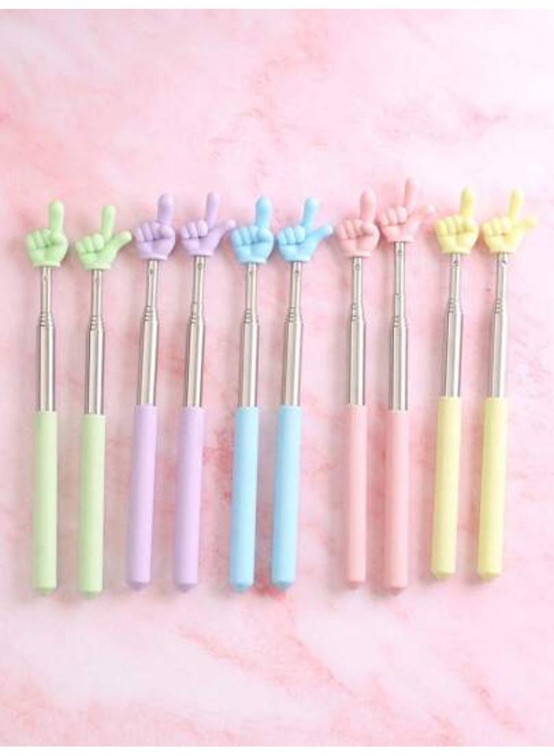 كاكو مؤشر مدرسي قابل للتمديد، عبوة من 5 قطع مؤشر يدوي قابل للتمديد عصا مؤشر على شكل إصبع مناسب لمعلمي المدارس الابتدائية ورياض الأطفال - Image 5